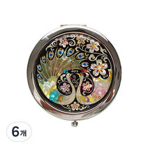 자개 나전칠기 원터치 손거울, 공작, 6개