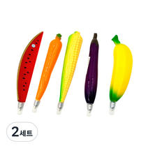 더오픈하우스 3D 냉장고 과일과 채소 자석볼펜 5종 세트 01-0226, 혼합발송, 2세트