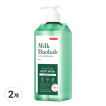 밀크바오밥 여드름 완화 아크네 클리어 바디워시, 500ml, 2개