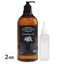 시크릿덤 아로마 베이직 마사지오일 1000ml + 펌프 + 공병 100ml, 2세트