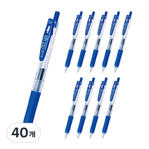 제브라 사라사클립볼펜 0.4mm, 블루, 40개