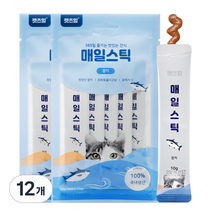 캣츠힐 고양이 매일스틱 짜먹는 간식, 참치, 50g, 12개