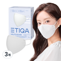 에티카 에어라이트 스퀘어 마스크 중형 KF94, 10개입, 3개, 화이트