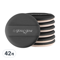 글로스앤글로우 프리미엄 에어쿠션 퍼프, 블랙, 42개