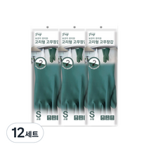 프로그 고리형 고무장갑 소형 2p, 마운튼 그레이, 소(S), 12세트