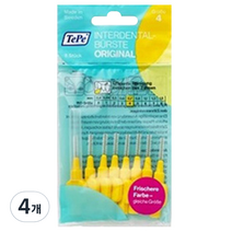 테페 i자형 치간칫솔 인터덴탈 브러쉬 오리지널 0.7mm 노랑, 8개입, 4개