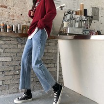 여성용 블랙101 카니미르 9부 세미 와이드 데님 팬츠 CH-2318281