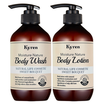 키렌 모이스처 네이처 바디워시 500ml +바디로션 스위트부케향 500ml, 1세트
