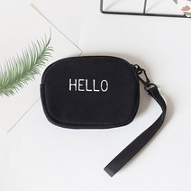 HELLO 헬로 심플 동글사각 스트랩 파우치