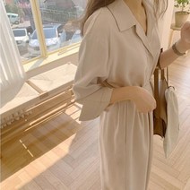 루즈핏 카라 롱원피스