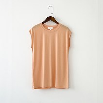 어반프랑 여성용 제닌 캡소매 뒷트임 슬림핏 나시 티셔츠