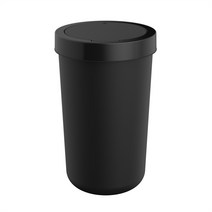 프라템 플랫 원터치 원형 휴지통 20L, 블랙, 1개