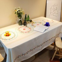 알럽홈 플라워 보헤미아 린넨 식탁보, TYPE 08, 130 x 190 cm