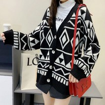 더그랑 임산부 루즈핏 무늬 아우터 가디건