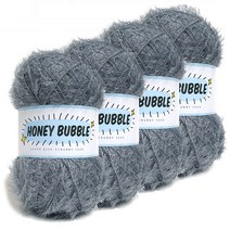 니뜨 허니 버블 수세미 뜨개실 90g x 4p + 무료 도안 세트, 42 그레이