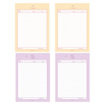 마리몽 플라잉웨일즈 노트패드 A 발자국 2p + 유니버스 2p 세트, 혼합색상, 1세트