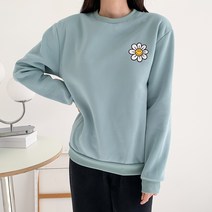 헤이진 기모 꽃자수 맨투맨