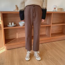 여성용 헤링본 기모 일자핏 팬츠 PT8880K1C