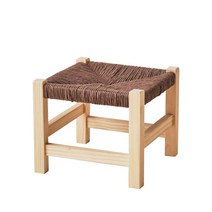 세뇨르킴 프리미엄 라탄 사각 스툴 의자 25cm, 브라운