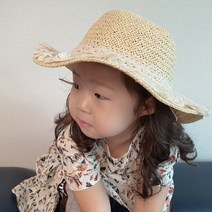 후니네 아동용 프릴레이스 벙거지 밀짚모자