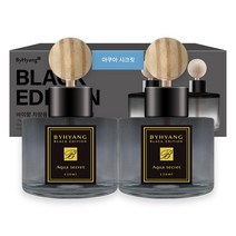 바이향 블랙에디션 카 디퓨저 120ml, 2개, 아쿠아 시크릿