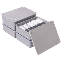 이즈리빙 플라스틱 속옷정리함 그레이 1칸 1p + 10칸 2p + 15칸 1p 세트, 그레이 + 그레이 뚜껑, 1세트