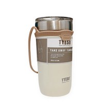 타이소 진공 스텐 핸들 스트랩 텀블러, 크림, 550ML