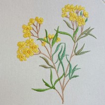 오리엔탈무드 야생화 자수 수틀 좁쌀풀꽃, 1세트, 혼합색상