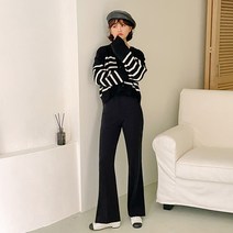 임블리 여성용 LONDON SLACKS 미친 부츠컷 바지 아담블리