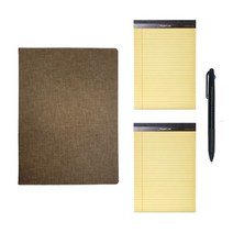 패드폴리오 + 리갈패드 50매 x 2 + 3색 볼펜 B5, 패드폴리오(브라운), 리갈패드(랜덤색상), 1세트