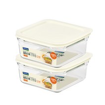 글라스락 간편캡 오븐 정사각 밀폐용기 1130ml, 2개, 단품