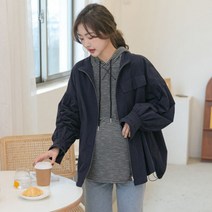 느슨한 옷깃 소매 긴팔 윈드 임산부 점퍼