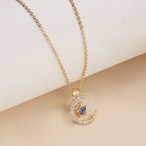 심플리엔 여성용 달 탄생석 목걸이