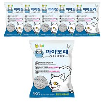 펫과사람 먼지없는 벤토나이트 고양이 까야모래 활성탄 앤 제습제, 3kg, 6개