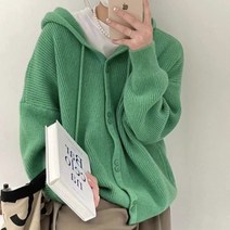 피어니스트 여성용 후드 캐주얼 니트 가디건