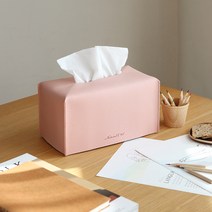 Natural365 스위트룸 호텔식 가죽 티슈커버, 핑크