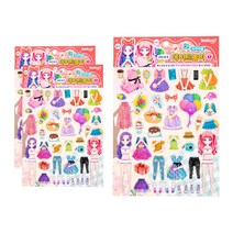 금홍팬시 레인보우 데이트 놀이 코디 에폭시 스티커 3p, 혼합색상, 1세트