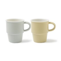 쓰임 비스트로 머그 375ml x 2종 세트, 미스티그린, 소이옐로우, 1세트