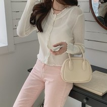 여성용 아기가 레이스 골지 라운드 가디건 CD1887K23