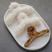 핸날 푸들토끼 호피 올림 머리 집게핀 3p세트