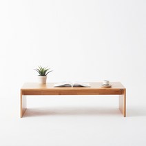 블루밍홈 고무나무 원목 일자형 책상 좌식형T 120 x 60 x 33 cm, 내추럴