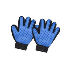 리앤루키 반려동물 실리콘 그루밍 브러쉬 장갑, 05 양면블루, 2개