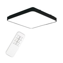 샤미즈 LED 스림 리모콘 방등 50W 삼성칩 무타공, 블랙