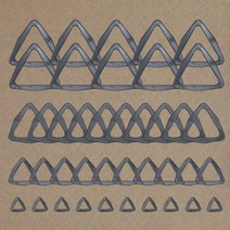 플라스틱 삼각링 38mm 10p + 30mm 10p + 20mm 10p + 10mm 10p 세트, 1세트, 블랙