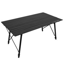 KEEP 캠핑 접이식 높이조절 경량 롤 테이블, 블랙