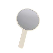 [자개손잡이거울] 티커스트 파스텔톤 원형 손잡이 거울 10 x 17 cm, 크림, 1개
