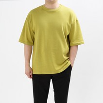 남성용 파스텔 톤 오버핏 반팔 티셔츠