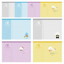 플러피하우스 가로노트 180도 쫙 펴지는 받아쓰기 4종 x 2p 세트, 혼합색상, 1세트