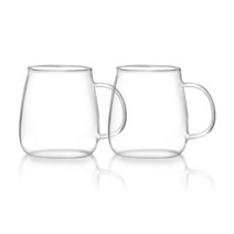 홈카페 항아리 내열 머그컵 480ml, 투명, 2개