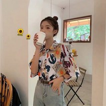 두봄 여성용 데일리 하와이안 셔츠